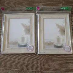 フォトフレーム 幅広 2L判 2個セット　写真立て　壁掛けにものサムネイル