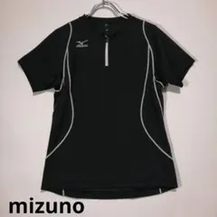 mizuno ミズノ ハーフジップスポーツ Tシャツ S ブラック