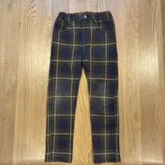 チェック柄スリムフィットロングパンツ