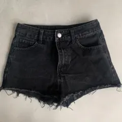 SHEIN ブラックデニムショートパンツ　160cm