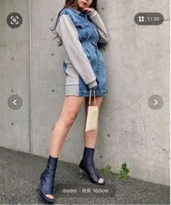 SPIRAL GIRL スウェット切替えデニムジャケットワンピース♡