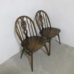 イギリス ビンテージ 家具 Ercol 2脚セット シスルバック 英国4756e
