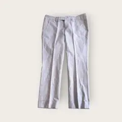 INED イネド レディースパンツ(L） 日本製 裾折り返し 淡いグレーのサムネイル
