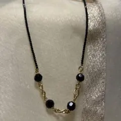 ブラックスピネルネックレス 88㎝金具付き　安過ぎます！ 本日限り！