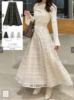 GRL チェック柄シアーフレアスカート[tu1082]