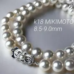 K18/ミキモト✨Mチャーム 黒蝶真珠 大珠 ネックレス ピーコック 10mm