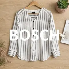 BOSCH ストライプ柄 Vネック 長袖ブラウスのサムネイル