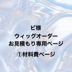 ピ様 ウィッグオーダー ①材料費ページ