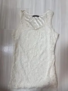 INGNI アイボリー レースタンクトップ