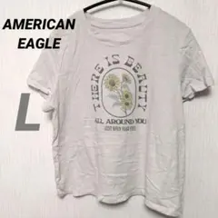 アメリカンイーグル 花柄プリント Tシャツ クルーネック Lサイズ 綿素材のサムネイル