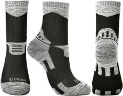 男女兼用 登山 靴下 L 24.5～28㎝ ブラック 3足セット