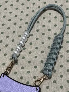 お値下げ♡スモーキーブルーの携帯ストラップ 25cm