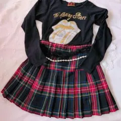 【ミニスカート】プリーツスカート　y2k 韓国　rock ゴム　平成ギャル