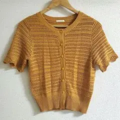 GU 透かし編みカーディガン ボレロ オレンジ