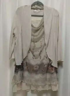 花柄チュニック.カーディガン