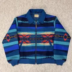 PENDLETON ウールジャケット 青緑 ネイティブ 美品 USA製 80sのサムネイル