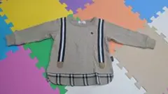 POLO Baby サスペンダー付きベージュリブトレーナー