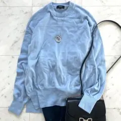 美品 セオリー ニット ウール 水色 Sゆったりウール 薄手 トップス