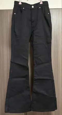フレアデニムパンツ ブラック