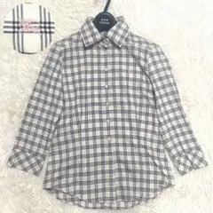 バーバリーブルーレーベル　長袖　シャツ　Mサイズ　ベージュ　ノバチェック