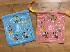 東京ディズニーリゾート 40周年記念 巾着ポーチ 2点セットのサムネイル