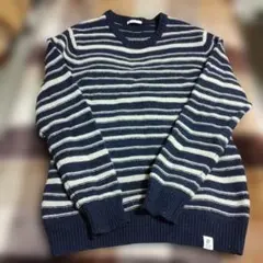 BAYFLOW ネイビー・ホワイトストライプ セーター
