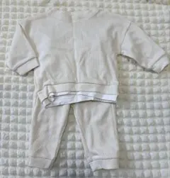 ワッフル生地　ホワイトセットアップ　9-12m ♡