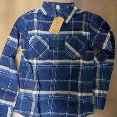 青系チェック 長袖シャツ 150