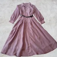 プロポーションボディドレッシング　光沢パープルカラー　シャツワンピース