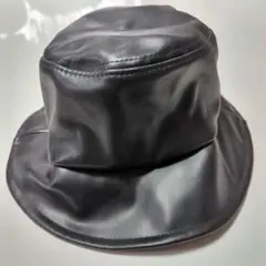 【フォロー割5%オフ❗️新品タグ付き！】SpRay　バケハ　帽子　レザー　黒