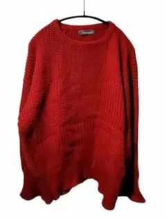 vtg 80s issey miyake 3d パネル ニット赤のサムネイル