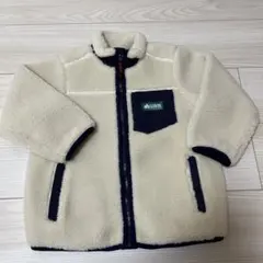 【新品未使用 / 110】ロゴス ボアフリースジャケット アイボリー×ネイビー
