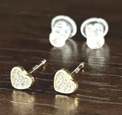 ハート型クリスタルピアス 10金 ジュエリーカンダ - メルカリ