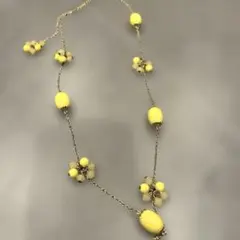 【値下げ】ビィンテージネックレス イエロー ロングネックレス ゴールド 美品