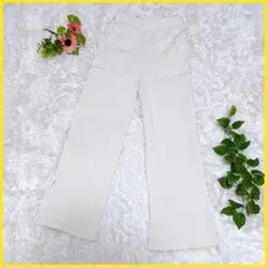 【GU】 ジーユー （S） レディースリブスリットワイドパンツ