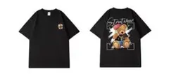 【大人気】　バックプリント　　半袖　白　ユニセックス　XL　熊　くま
