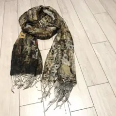 今日だけ価格。美術館で購入したヨーロッパ風景のアートな肌触り良いロングスカーフ