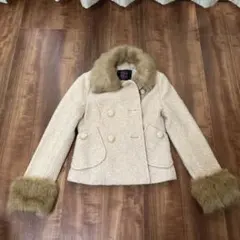 Pink Mix ファー付きピーコート