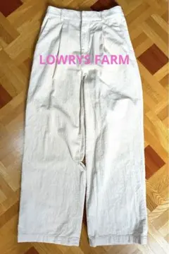 【美品】LOWRYS FARMコーデュロイ ワイドパンツ　アイボリー