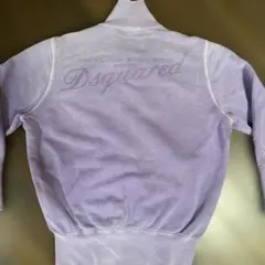 DSQUARED2ヴィンテージライクWジップスウェット短丈むらさきSsize