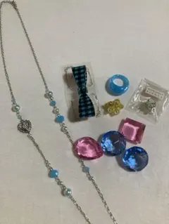 新品　小学生　女子　女の子　アクセサリー　宝石　セット ネックレス　ヘアクリップ