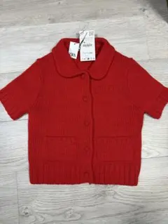 【新品タグ付き】ZARA ニットカーディガン 赤