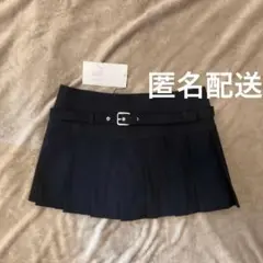 【タグ付き新品】 ZARA プリーツスカート ベルト付き ブラック 黒 ザラ