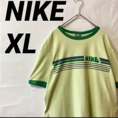 00s ナイキ リンガー Tシャツ ゴツナイキ 復刻 スウッシュロゴ 緑 XL