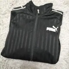 PUMA ストライプ ジップアップジャケット ブラック　サイズ140　ジャージ