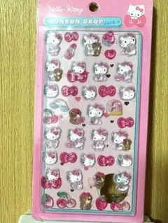 ②キティちゃん　ボンボンドロップシール　ピンク