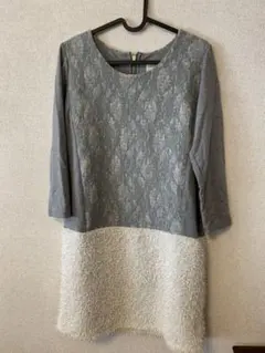 美品！レース模様とニットのワンピースのサムネイル
