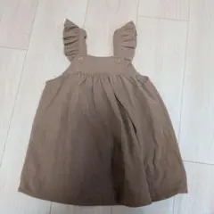 9-12M 70cm 80cm ベビー　ワンピース　ブラウン　フリル　スカート