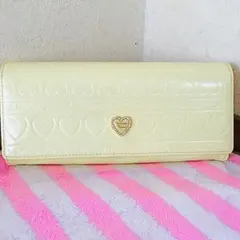 サマンサタバサプチチョイス　エナメルレザー牛革長財布レモンイエロー黄色　新品同様