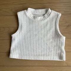 ノースリーブハイネックカットソー　ショート丈